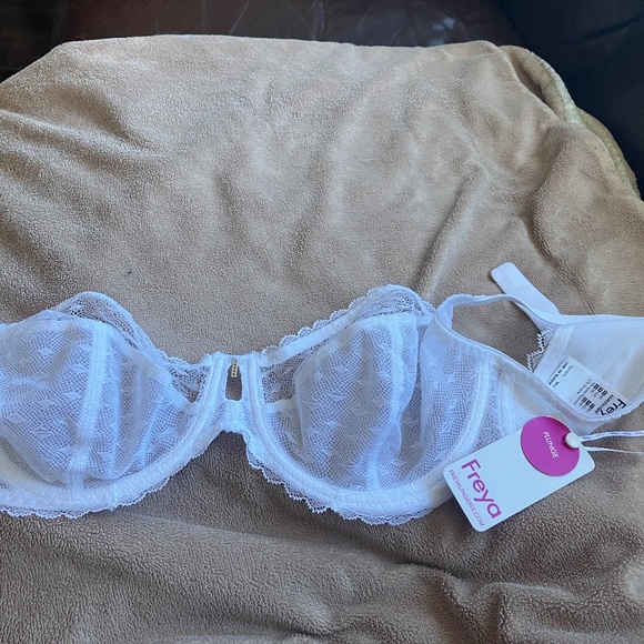 NWT Freya Signature Lace Plunge Bra, 38C, White - Picture 2 of 5